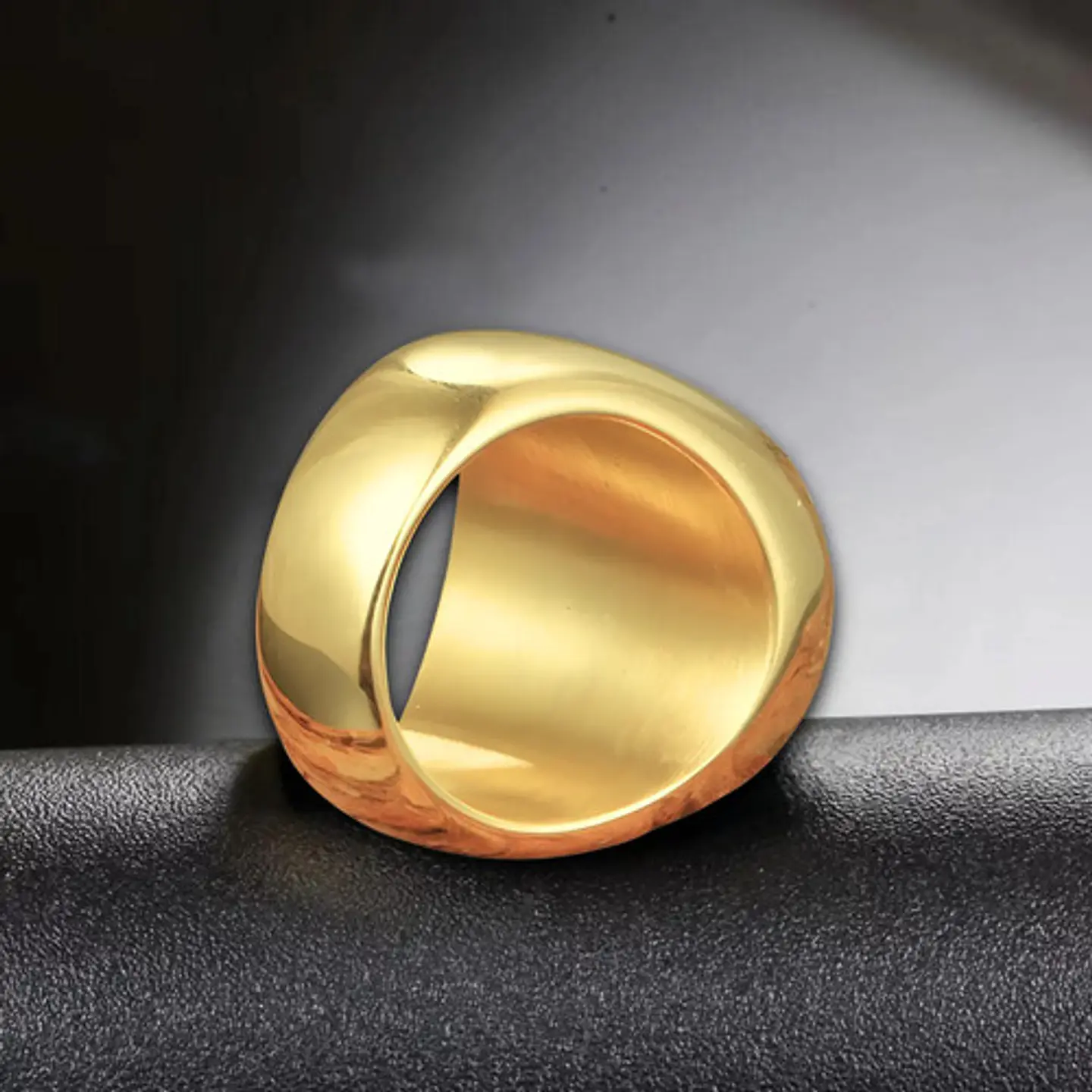 Anillo Argolla Leon Biker Color Oro Acero Inoxidable Hombre 5