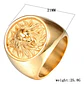 Anillo Argolla Leon Biker Color Oro Acero Inoxidable Hombre - Miniatura 9