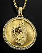 Collar En Acero Dorado Para Hombres Dije Caballo Piedras - Miniatura 8