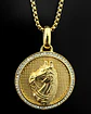 Collar En Acero Dorado Para Hombres Dije Caballo Piedras - Miniatura 9