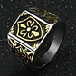 Anillo Escudo Flor De Lis Color Oro Acero Inoxidable Hombre - Miniatura 3