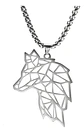 Collar Lobo Vikingo Color Plata Acero Inoxidable Para Hombre - Miniatura 1