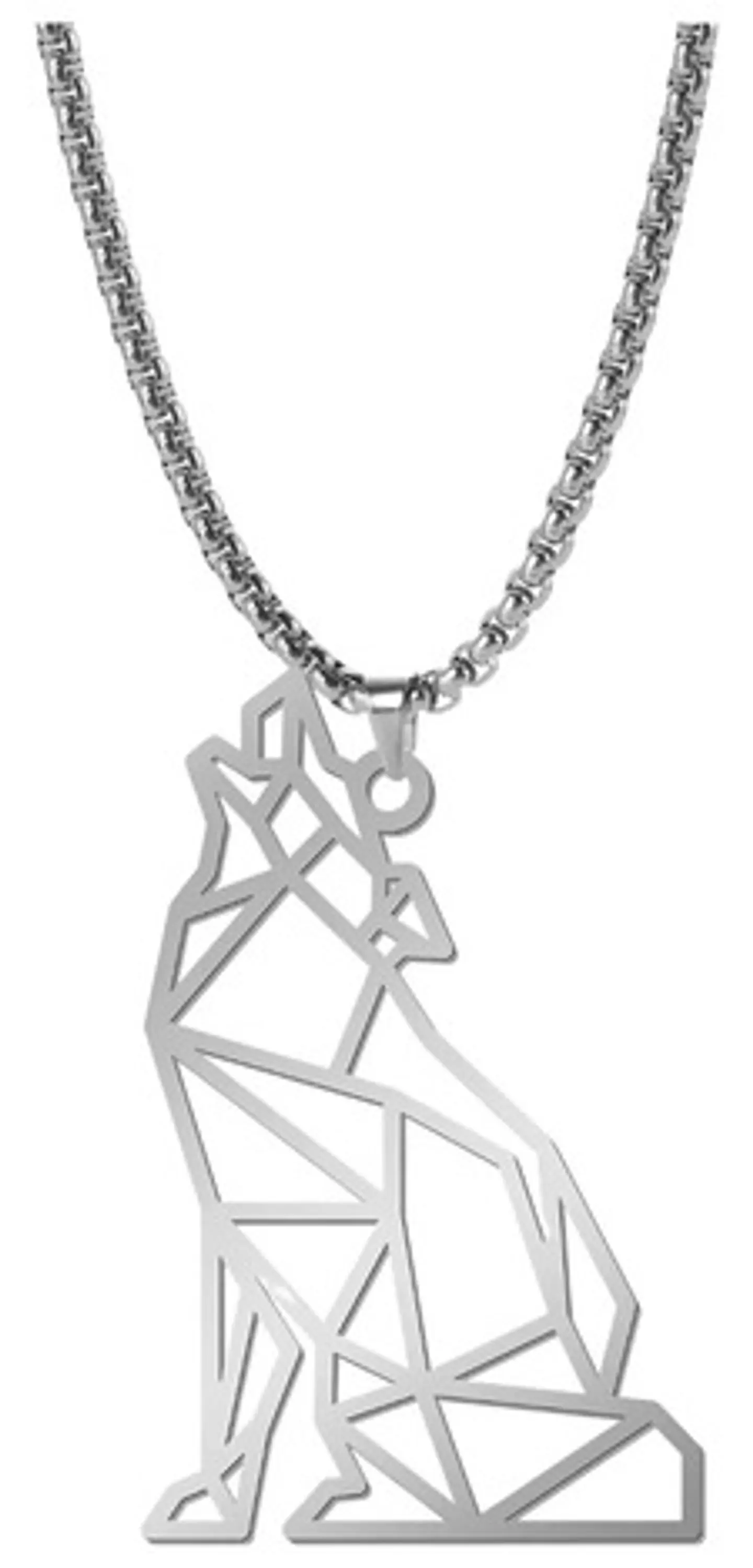 Collar Lobo Vikingo Color Plata Acero Inoxidable Para Hombre 9