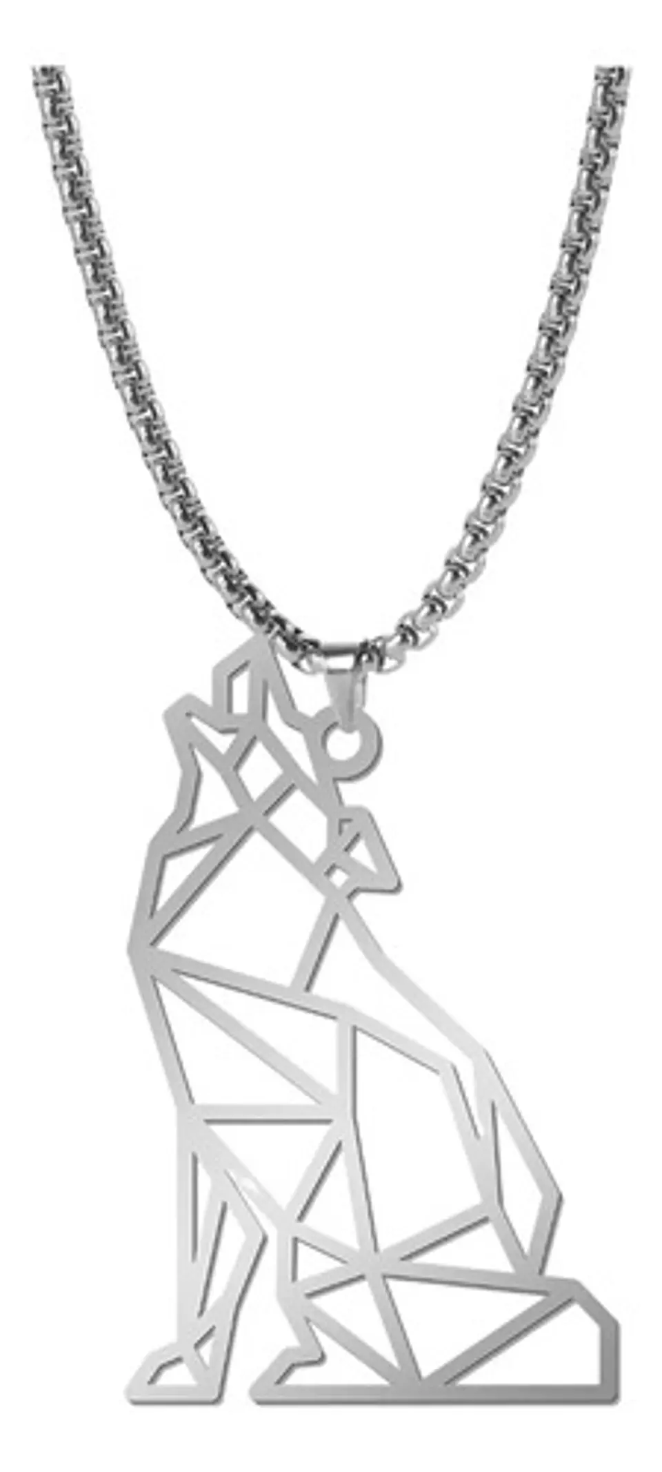 Collar Lobo Vikingo Color Plata Acero Inoxidable Para Hombre 9