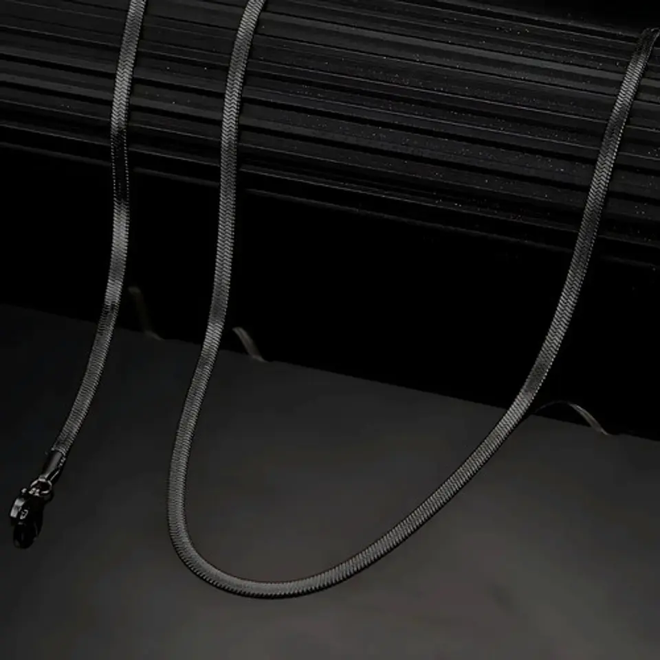 Cadena 55 Cm Serpiente 3mm Color Oro Acero Inoxidable Hombre 18