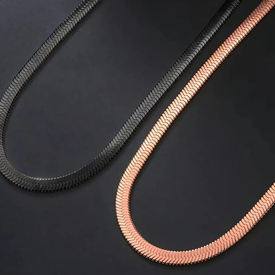Cadena 55 Cm Serpiente 3mm Color Oro Acero Inoxidable Hombre 20
