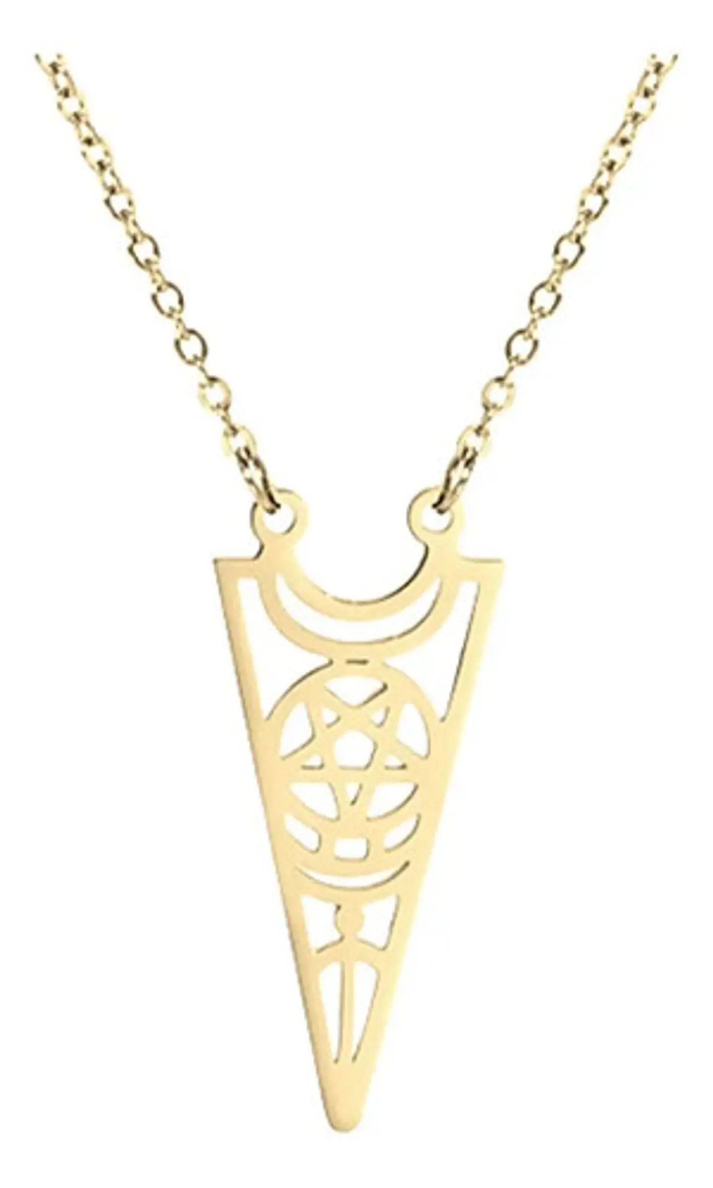 Collar Para Mujer Y Dije Wicca Bruja Luna Acero Color Plata  8