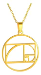 Collar Dije Fibonacci Color Oro Acero Inoxidable Para Mujer - Miniatura 1