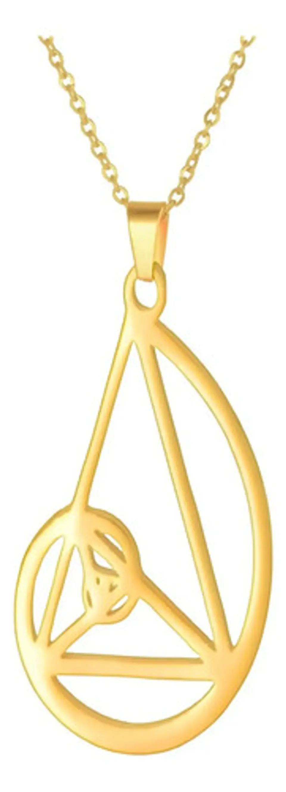 Collar Dije Fibonacci Color Oro Acero Inoxidable Para Mujer 7