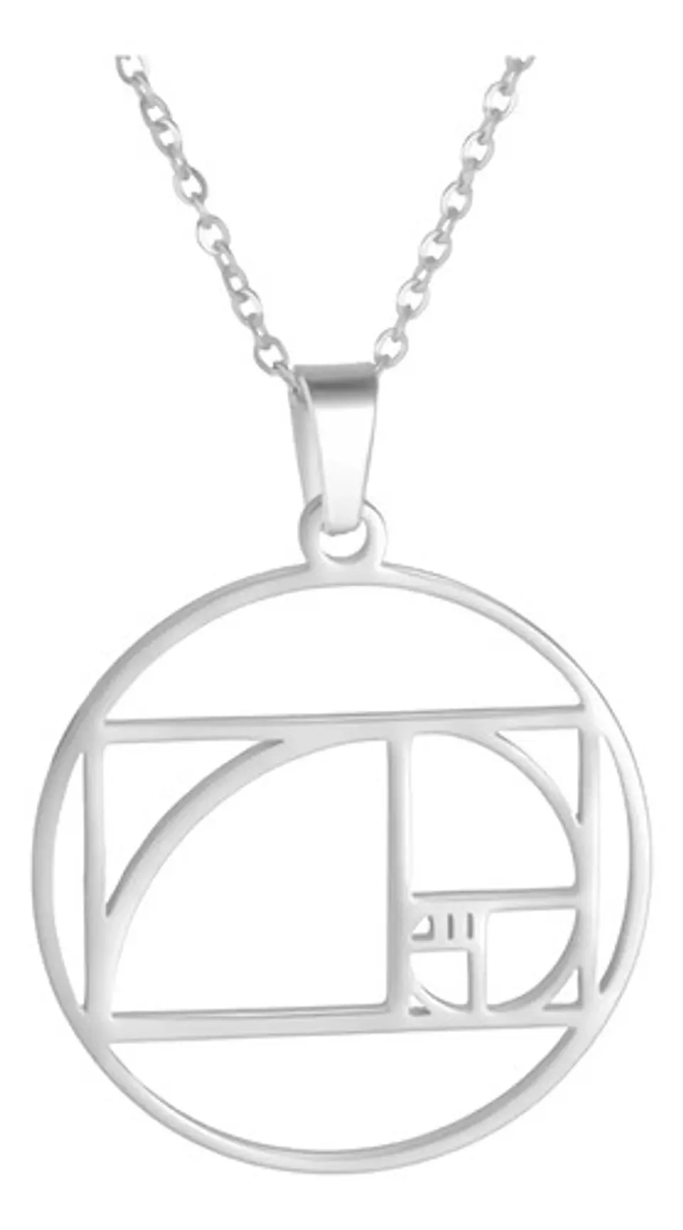 Collar Dije Fibonacci Color Oro Acero Inoxidable Para Mujer 11