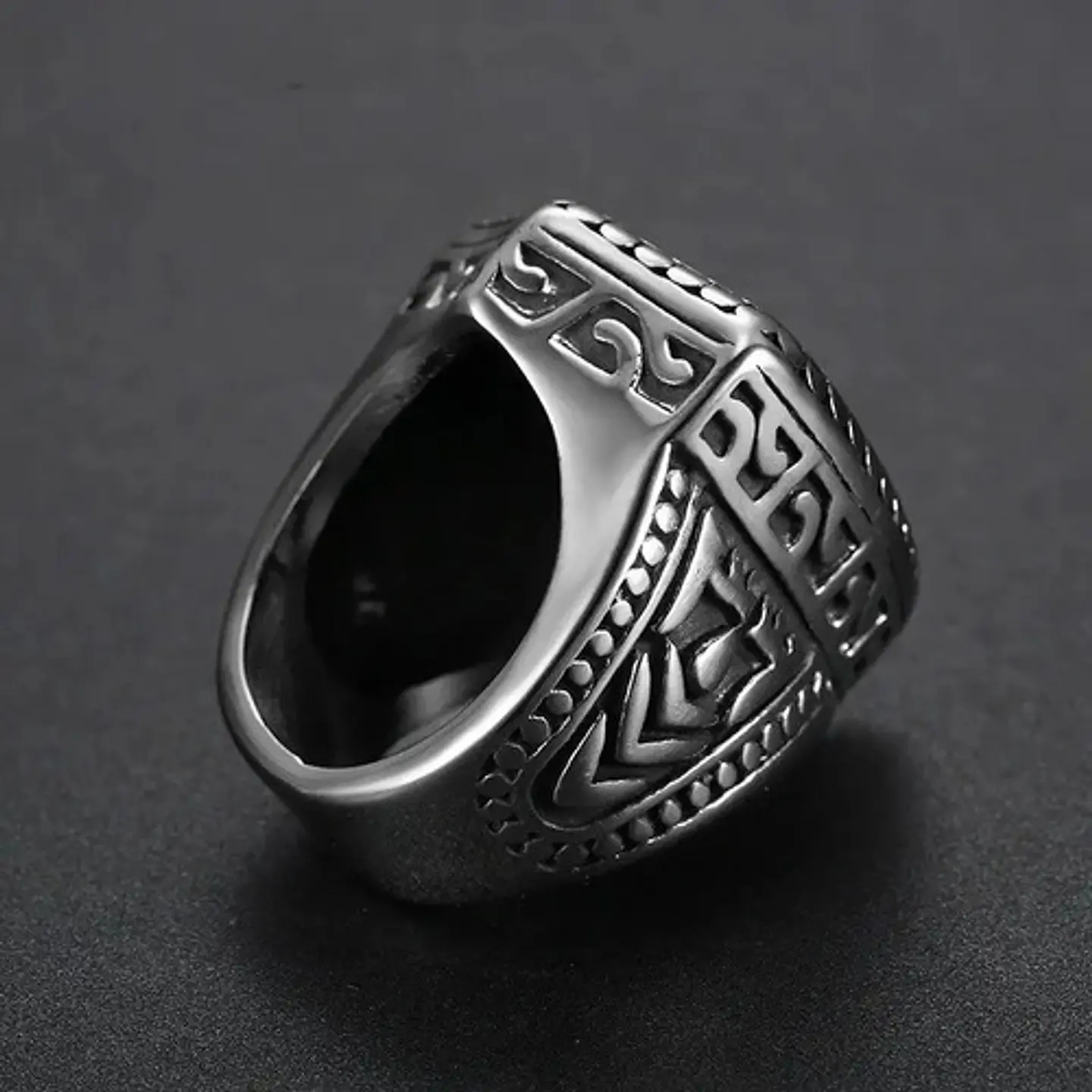 Anillo Escudo Cruz Color Plata Acero Inoxidable Para Hombre 3