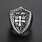 Anillo Escudo Cruz Color Plata Acero Inoxidable Para Hombre - Miniatura 4