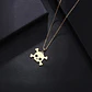 Collar Dije Acero Inoxidable Color Oro Calavera Craneo Mujer - Miniatura 4