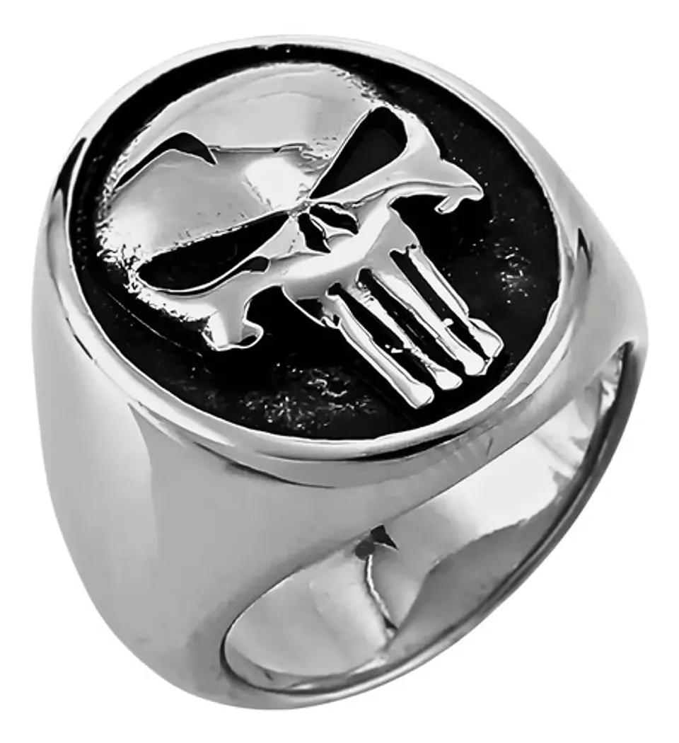 Anillo The Punisher Color Plata Acero Inoxidable Para Hombre 2