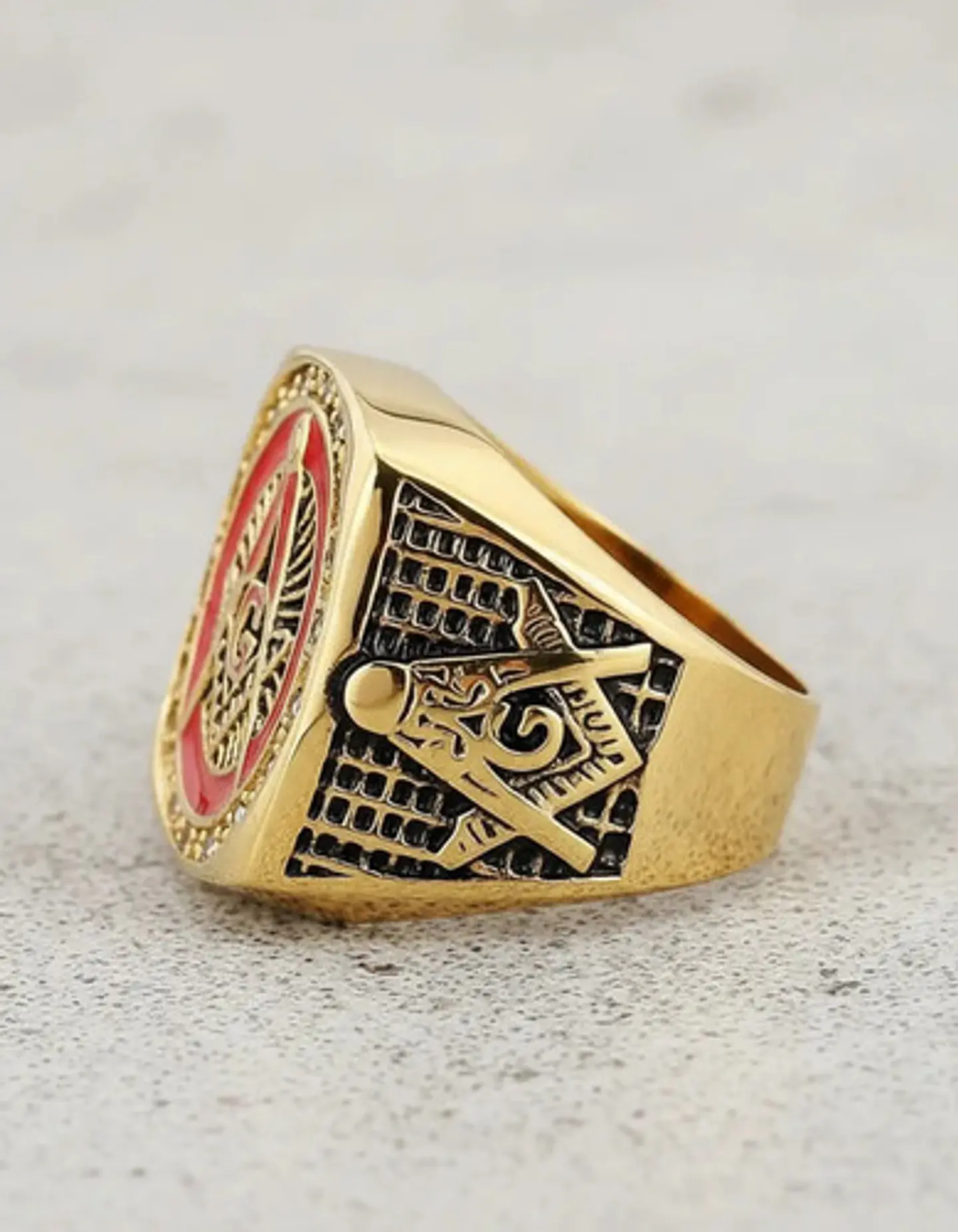 Anillo Mason Masoneria Color Plata Acero Inoxidable Hombre 4