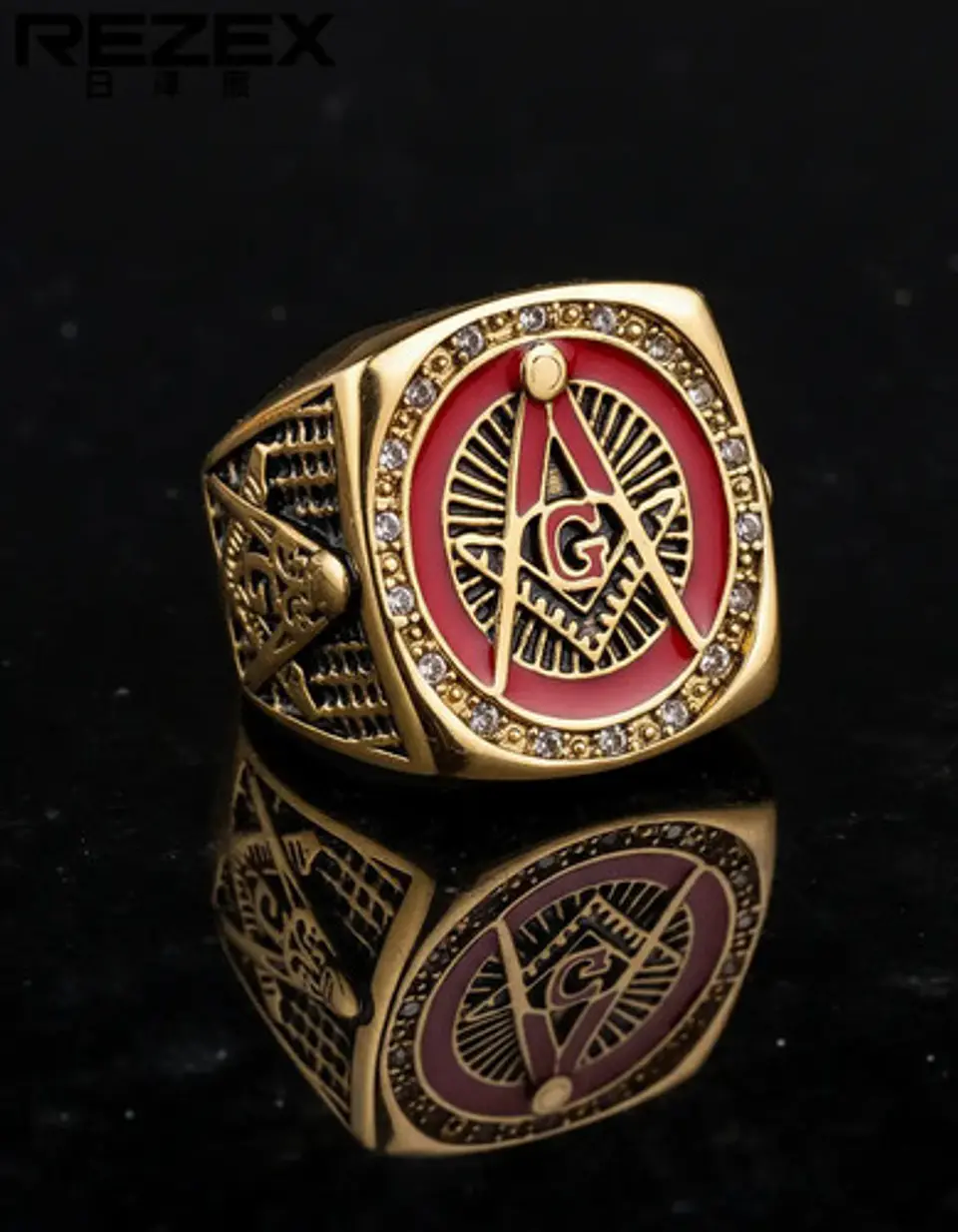 Anillo Mason Masoneria Color Plata Acero Inoxidable Hombre 10