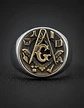 Anillo Hombre Símbolo Masón Masonería De Acero Color Plata - Miniatura 10