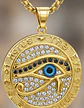 Collar Hombre Dije Piedras Ojo De Horus Color Oro De Acero - Miniatura 3
