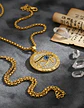 Collar Hombre Dije Piedras Ojo De Horus Color Oro De Acero - Miniatura 4