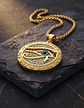 Collar Hombre Dije Piedras Ojo De Horus Color Oro De Acero - Miniatura 6