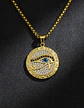 Collar Hombre Dije Piedras Ojo De Horus Color Oro De Acero - Miniatura 8