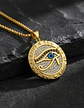 Collar Hombre Dije Piedras Ojo De Horus Color Oro De Acero - Miniatura 9