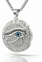 Collar Hombre Dije Piedras Ojo De Horus Color Oro De Acero - Miniatura 11