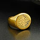 Anillo Argolla Brujula Color Oro Acero Inoxidable Hombre - Miniatura 3