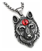 Collar Vikingo En Acero Cadena Para Hombre Dije Lobo Con Ojo - Miniatura 1