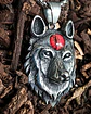 Collar Vikingo En Acero Cadena Para Hombre Dije Lobo Con Ojo - Miniatura 7