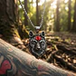 Collar Vikingo En Acero Cadena Para Hombre Dije Lobo Con Ojo - Miniatura 10