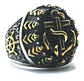 Anillo Militar Ancla Marina Plateado Acero Inoxidable Hombre - Miniatura 1