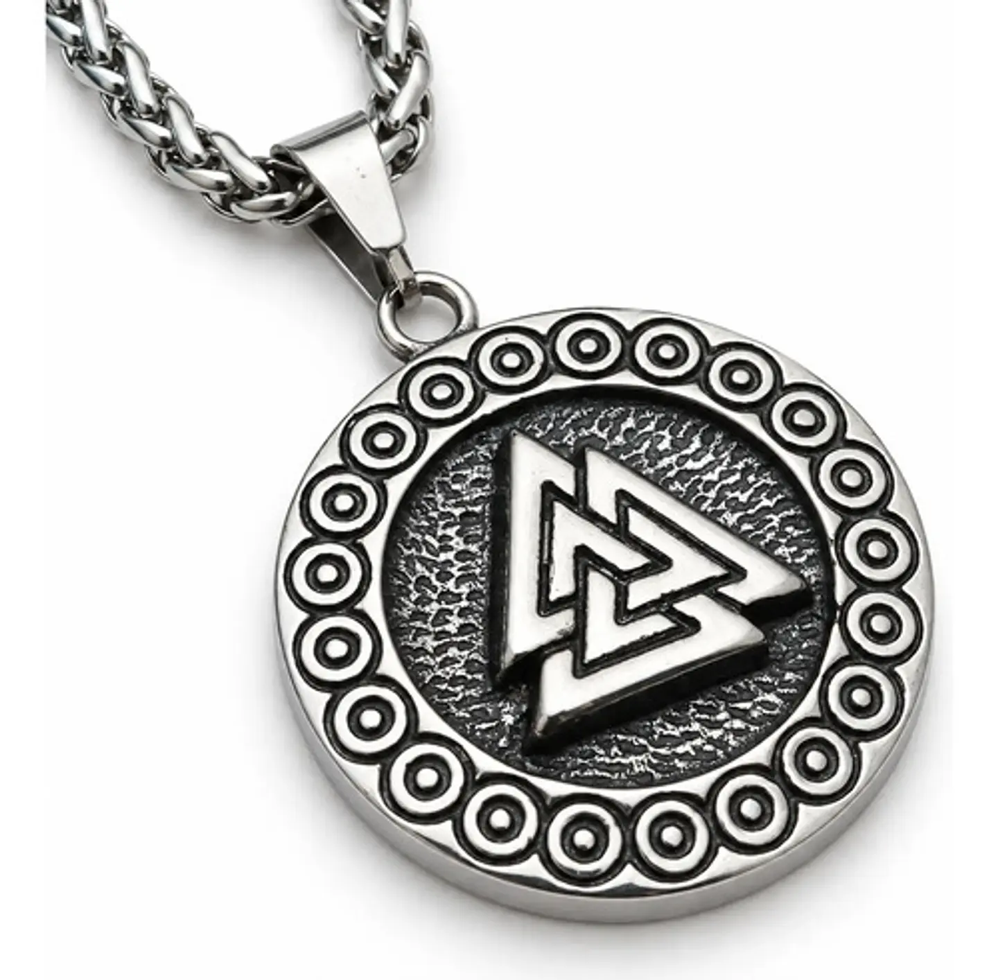Collar Vikingo En Acero Para Hombres Dije Valknut  Amuleto 1