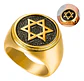 Anillo Estrella De David Color Plata Acero Inoxidable Hombre - Miniatura 1