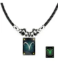 Collar Cuero Signos Zodiacales Brilla En La Oscuridad Hombre - Miniatura 2