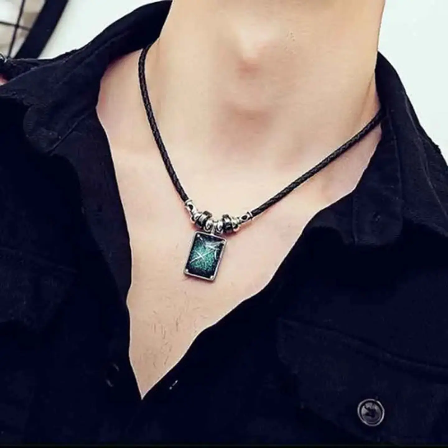 Collar Cuero Signos Zodiacales Brilla En La Oscuridad Hombre 4