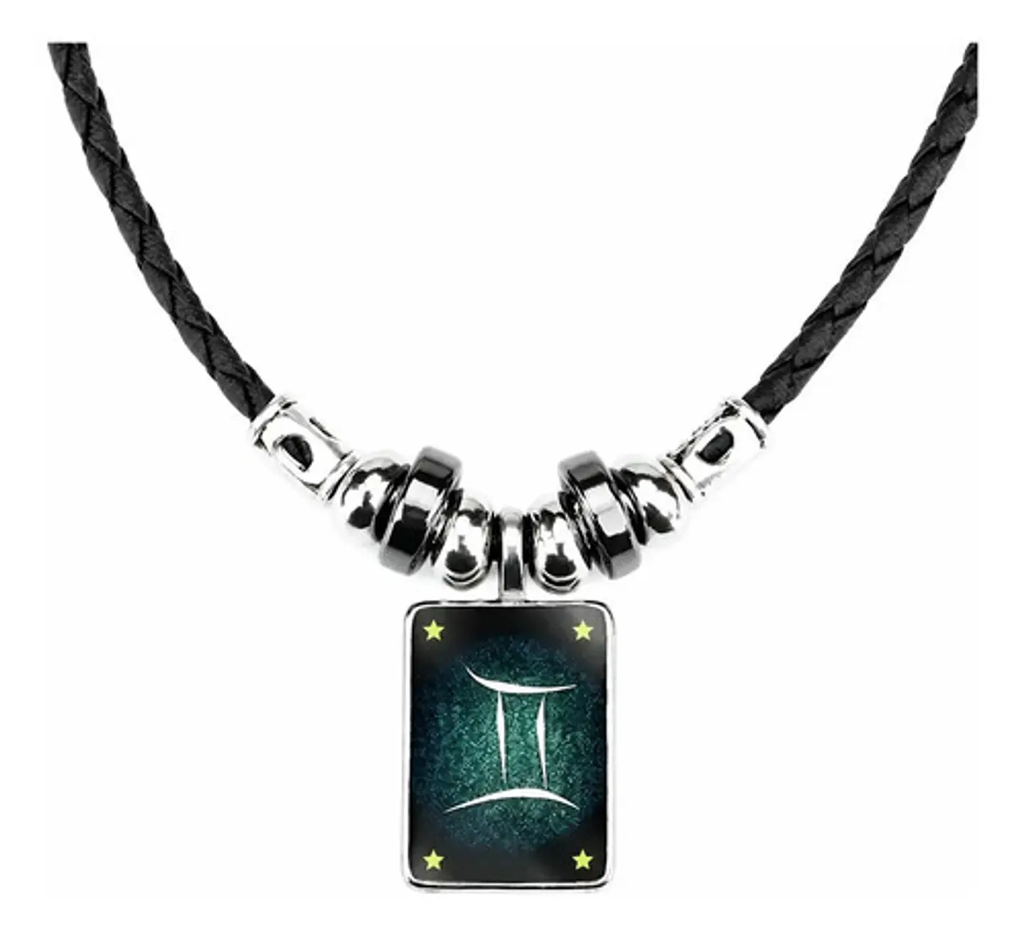 Collar Cuero Signos Zodiacales Brilla En La Oscuridad Hombre 10