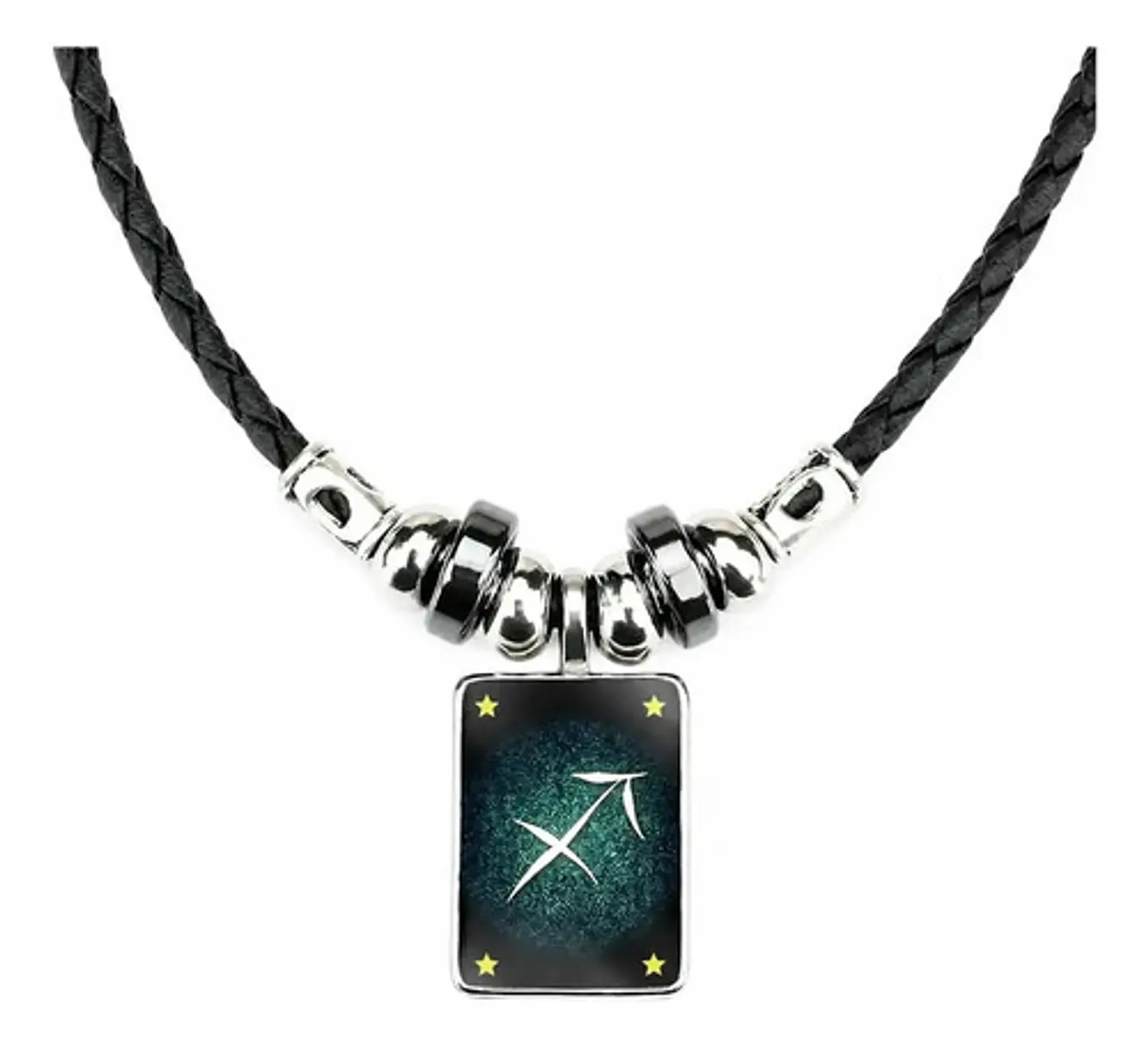Collar Cuero Signos Zodiacales Brilla En La Oscuridad Hombre 16