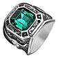 Anillo Ganadero Piedra Color Plata Acero Inoxidable Hombre - Miniatura 1