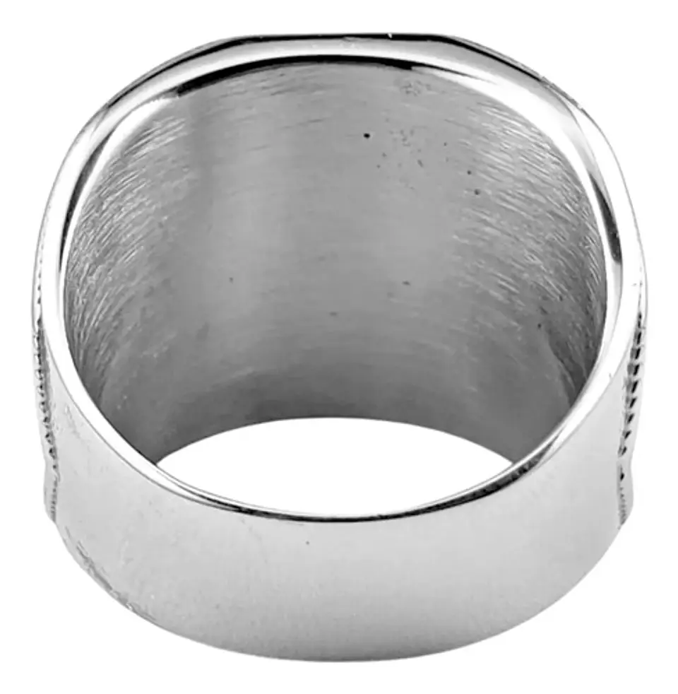 Anillo Ganadero Piedra Color Plata Acero Inoxidable Hombre 6
