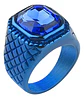 Anillo Piedra Clasico Color Negro Acero Inoxidable Hombre - Miniatura 1