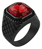 Anillo Piedra Clasico Color Negro Acero Inoxidable Hombre - Miniatura 6