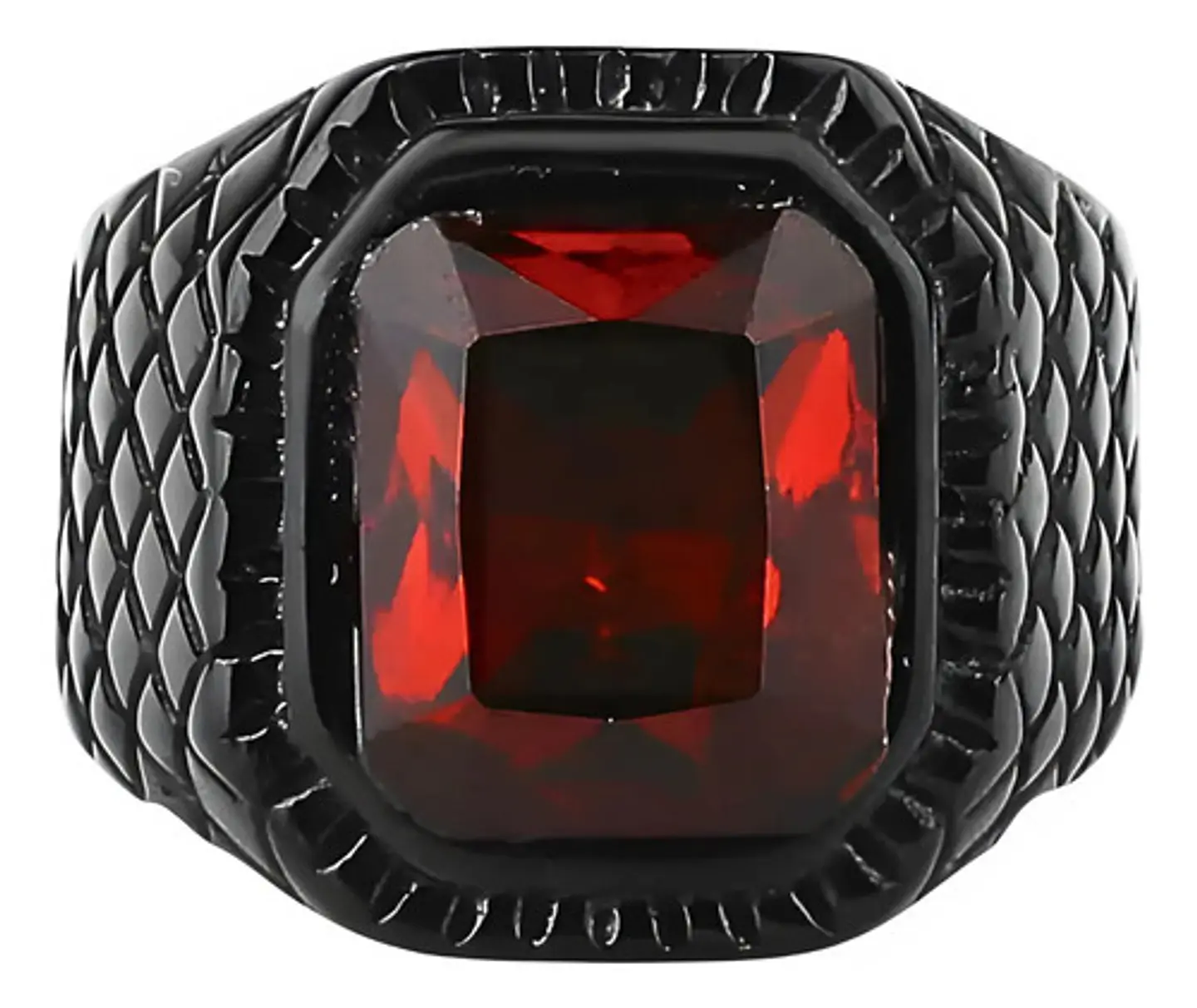Anillo Piedra Clasico Color Negro Acero Inoxidable Hombre 7