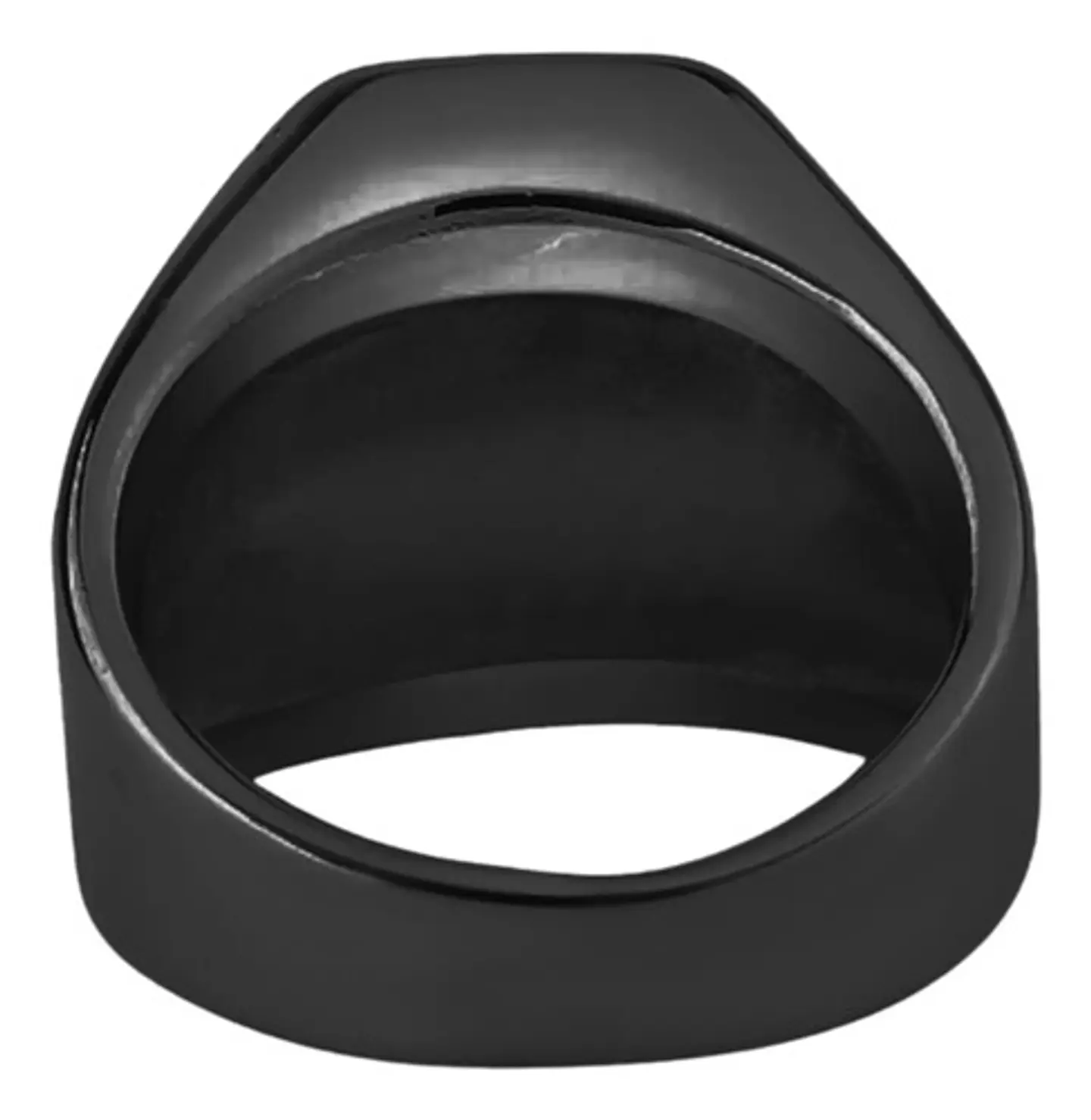 Anillo Piedra Clasico Color Negro Acero Inoxidable Hombre 9