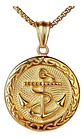 Collar Ancla Militar Marin Color Oro Acero Inoxidable Hombre - Miniatura 1