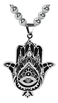 Collar Mano Hamsa Color Plata Acero Inoxidable Hombre Mujer - Miniatura 1