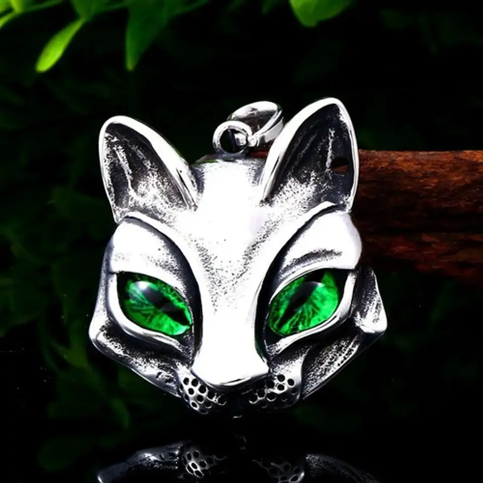 Collar Gato Sphynx Color Plata Acero Inoxidable Hombre Mujer 6