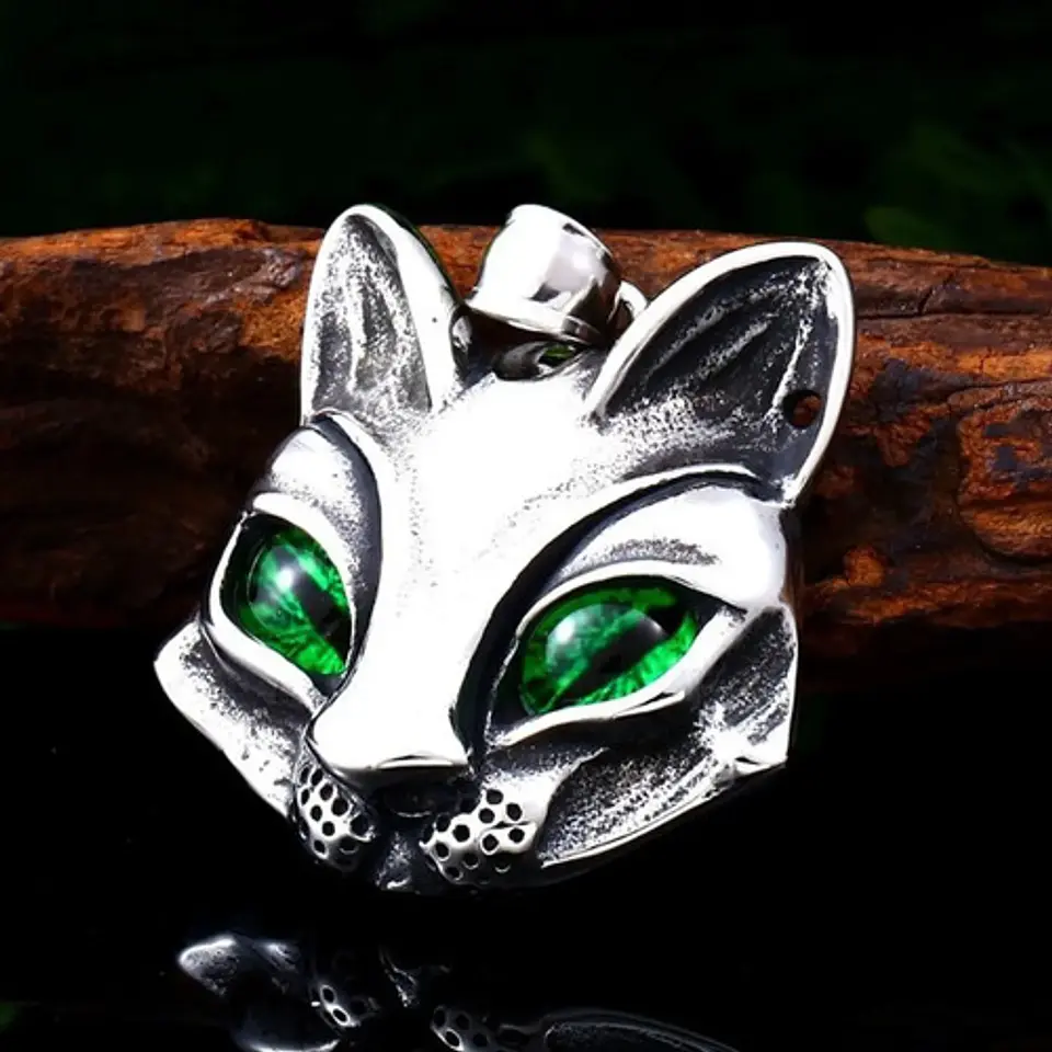 Collar Gato Sphynx Color Plata Acero Inoxidable Hombre Mujer 8