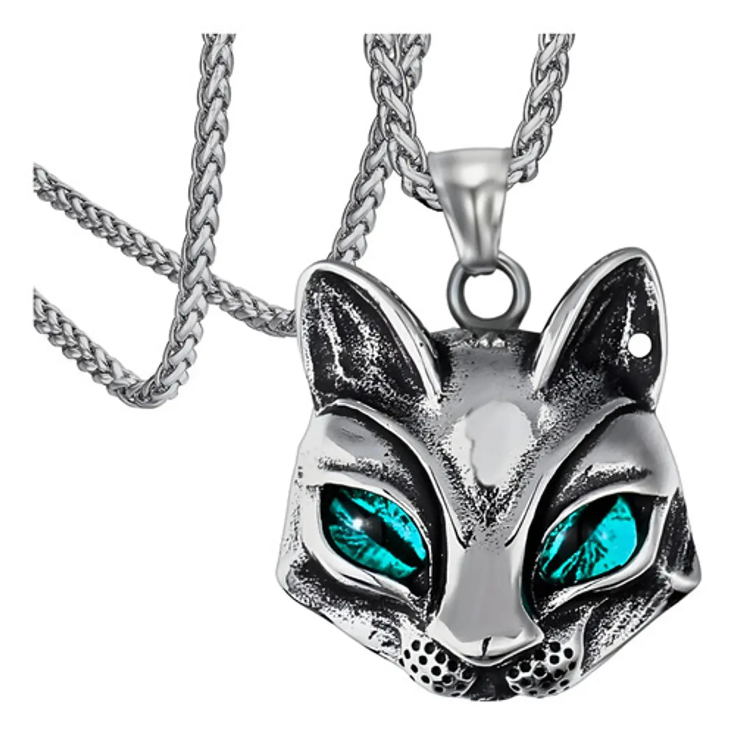 Collar Gato Sphynx Color Plata Acero Inoxidable Hombre Mujer 10