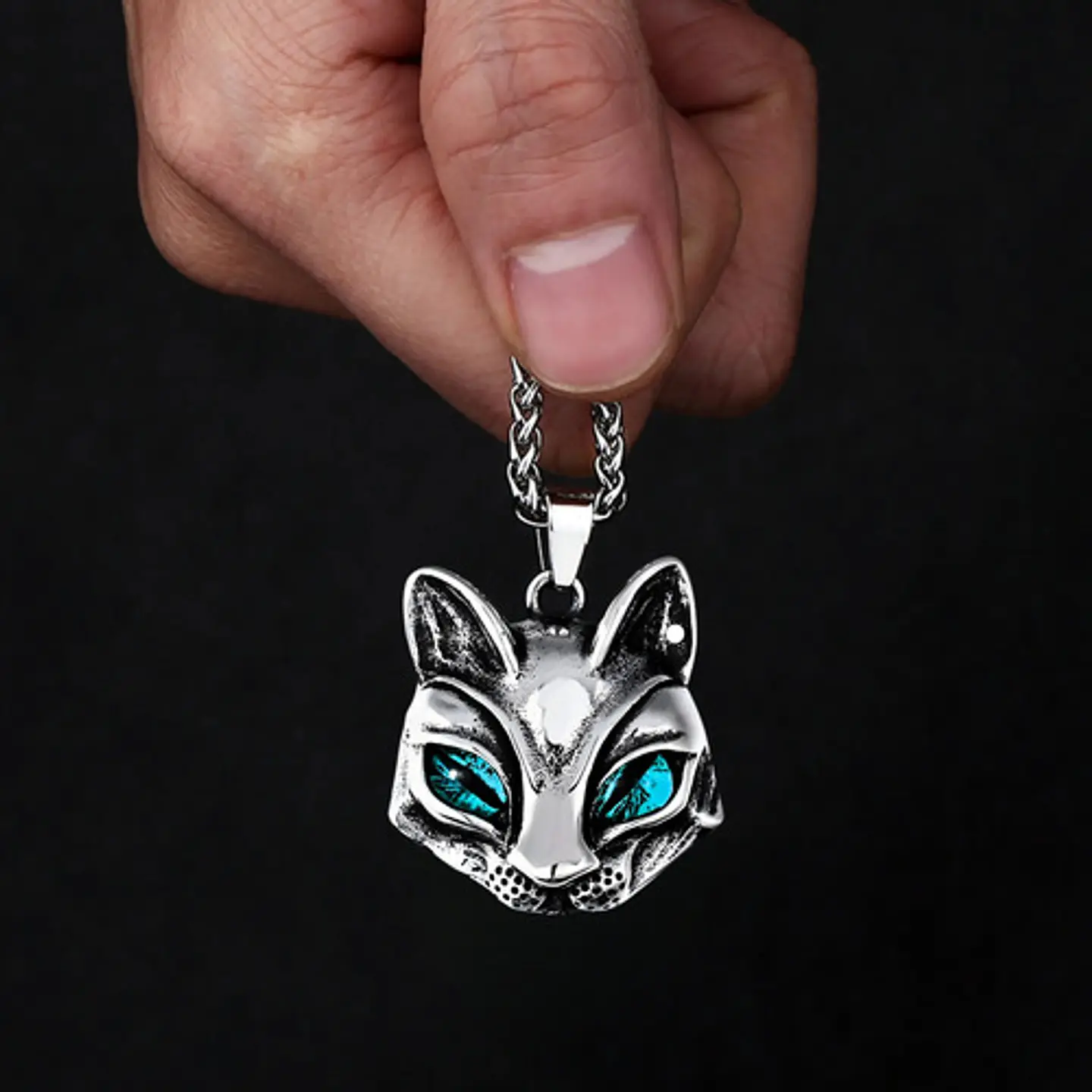 Collar Gato Sphynx Color Plata Acero Inoxidable Hombre Mujer 13